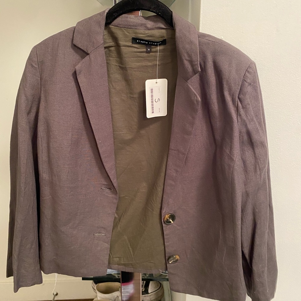 Olive Green Cropped Blazer